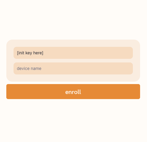 paste in your init key and choose a device name