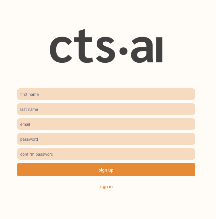 register account on cts ai